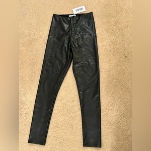 12th Tribe black vegan leather leggings. Brand new never worn